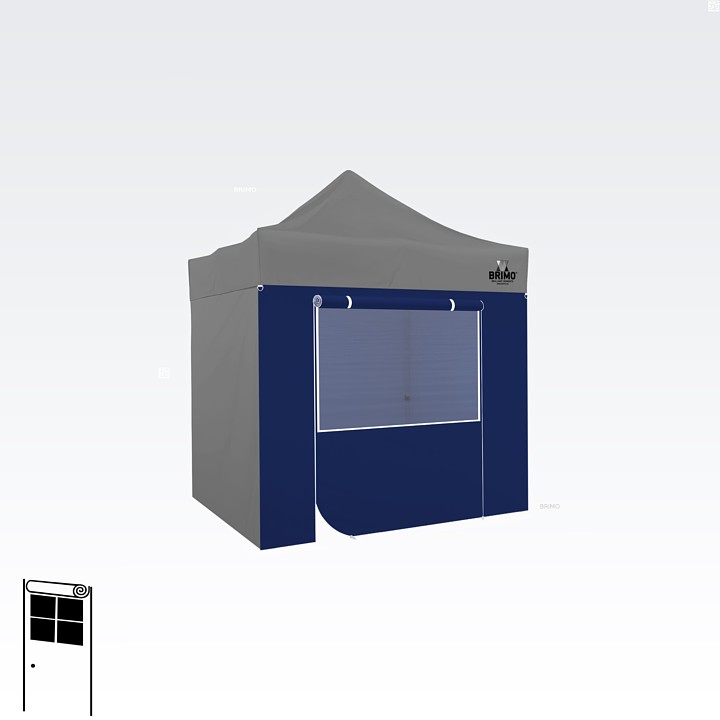 Ketvirta palapinės siena su durimis